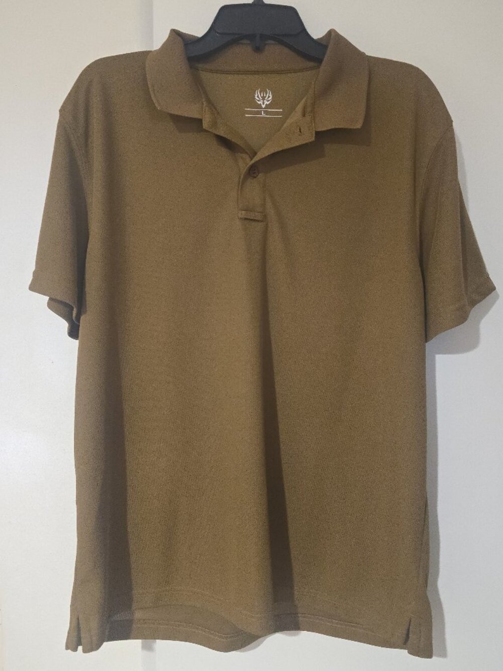 Coyote Brown Tactical Performance Polo Shirt Men's L Moisture Wicking Pique